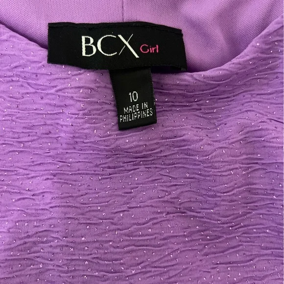 BCX Girls 2pc Purple Top & Floral Skirt Sz 10 - Picture 6 of 7